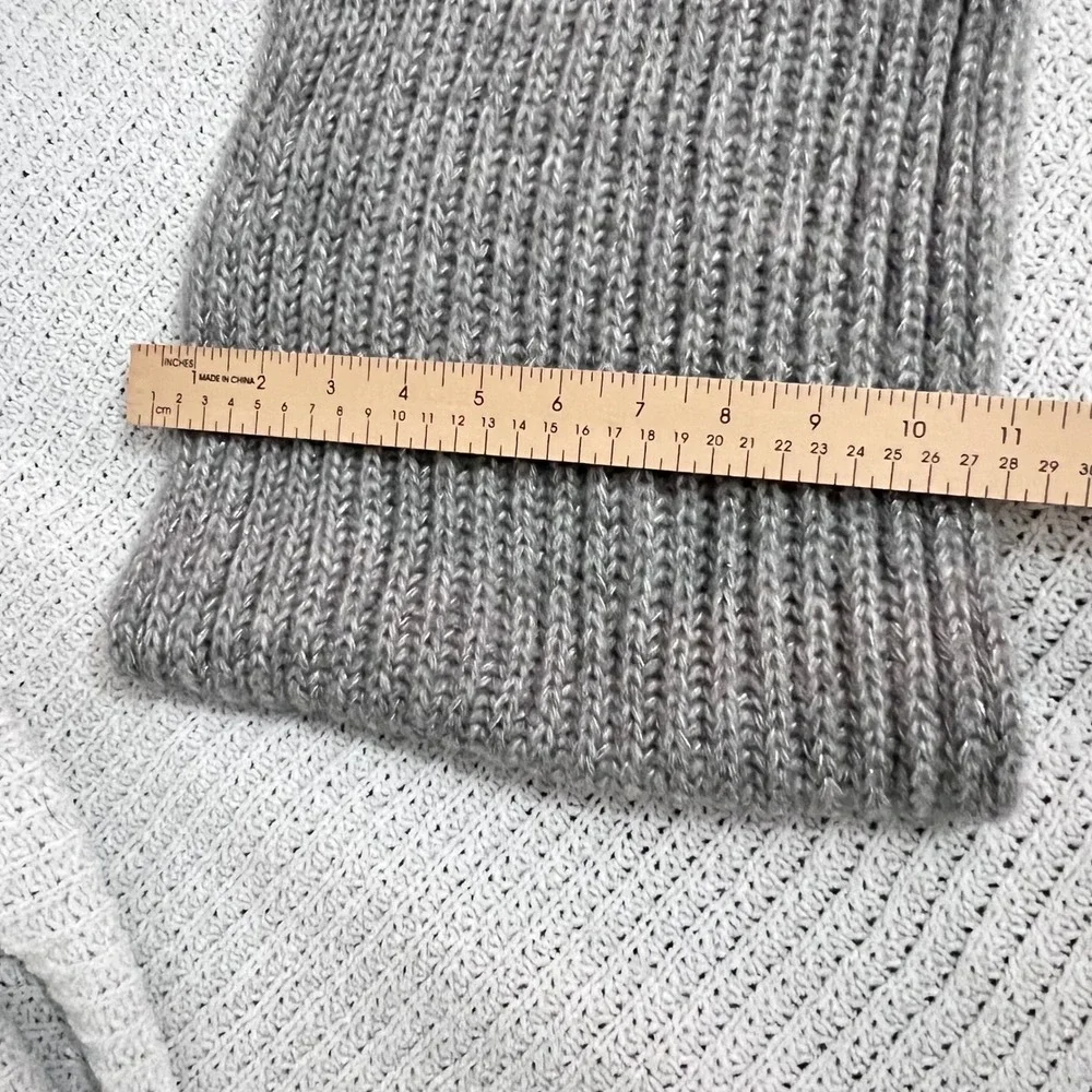NWT Lauren Conrad women Knit Infinity Scarf Loop Gray Silver Metallic minimalist